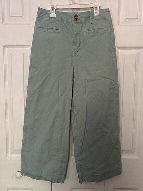 a new day Sage Green Wide-Leg Cropped Chinos